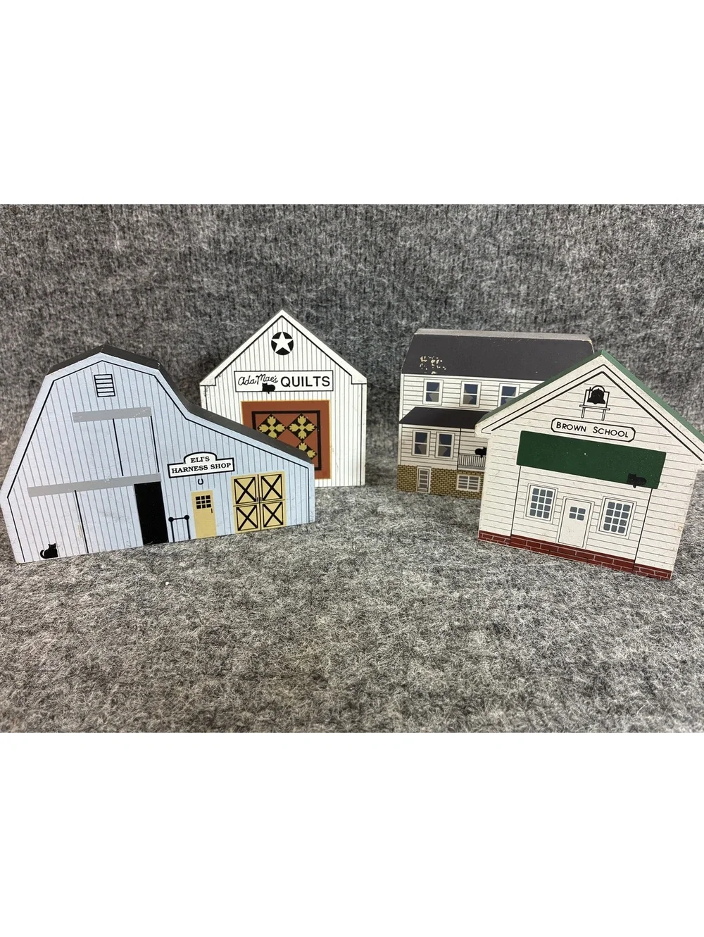 The Cat's Meow Ohio Amish Series Wooden Buildings Set of 4